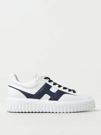 Hogan H-stripes Low-top Sneakers With Smooth Leather Upper In White
