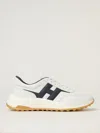 Hogan Lightweight Sneaker With Contrast Panel And Rubber Sole In White