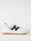 Hogan Lightweight Sneaker With Contrast Panel And Rubber Sole In White 2