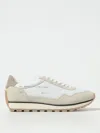Hogan Leather Sneakers With Round Toe And Ridged Rubber Sole In Neutral