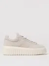 Hogan Two-tone Nappa Leather H-stripes Sneakers In Beige
