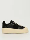 Hogan Leather And Suede Sneakers With Contrasting Sole In Black