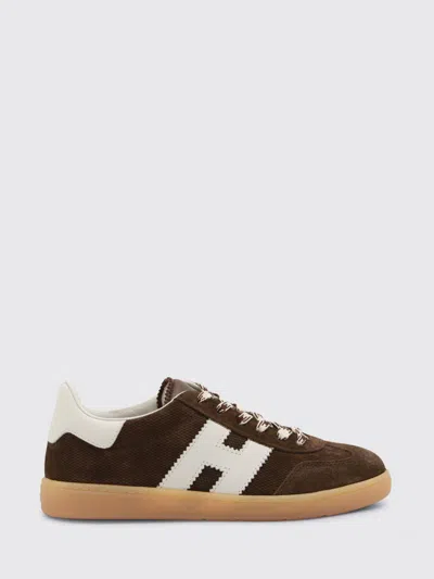 Hogan Chocolate Brown Suede Platform Sneakers With Lace-up Closure And H Logo Detail