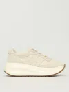 Hogan 'rebel' Calf Leather Sneakers In Ivory In White