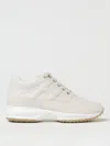 Hogan Interactive Woman Sneakers Light Grey Size 8 Leather In White