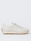Hogan Rounded Nappa Leather Sneakers With Elevated Profile In Weiss
