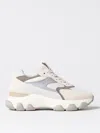 Hogan Urban Luxe Leather And Fabric Sneakers With Memory Foam Comfort In Weiss