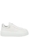 Hogan H-stripes Platform Leather Sneakers In White