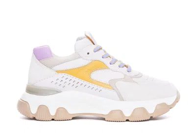 Hogan Trainers Hyperactive In Ivory/yellow/lilac