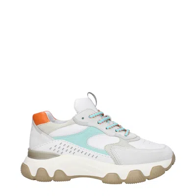 HOGAN HOGAN SNEAKERS HYPERACTIVE DONNA PELLE BIANCO/VERDE ACQUA