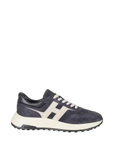 Hogan Hyperlight Leather Sneakers In Blue