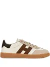Hogan Multicolour Low-top Sneakers With Suede Overlays And Signature Logo In Brown