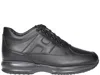 Hogan Interactive Model Sneakers With Rubber Sole And Premium Leather In Black