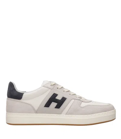 Hogan Lightweight Leather And Mesh Athletic Sneakers In White