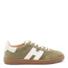 Hogan Sneakers With Suede Panels And Rubber Sole In Green