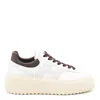 Hogan Striped Sneakers With Padded Collar And Contrasting Sole In Brown