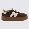 Hogan Suede Platform Sole Sneakers In Brown