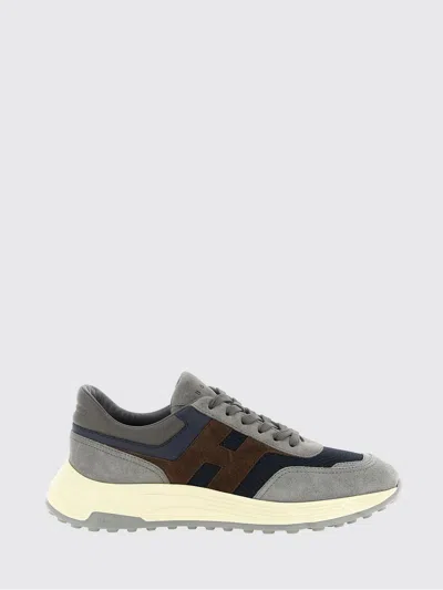 Hogan Hyperlight Calfskin Suede Mesh Sneakers In Brown