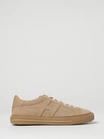 Hogan Low-top Suede Sneakers With Tonal Lateral Detail In Brown