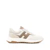 Hogan Beige Leather Sneakers With Textured Upper And Sporty Silhouette In Neutral