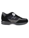 Hogan Interactive Sneakers With Suede And Smooth Leather In Black