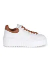 Hogan H-stripes Low-top Leather Sneakers In White
