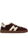 Hogan Bordeaux Suede Low-top Sneakers With Cream Accents In Multi