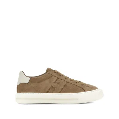Hogan Suede Rebel Trainers With Memory Foam Insole In Nude