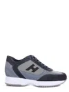 Hogan Interactive Sneakers In Suede And Smooth Leather With Technical Fabric Inserts In Blue