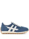 Hogan Blue Suede Leather Sneakers In Multicolor