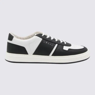 HOGAN HOGAN BLACK AND WHITE LEATHER SNEAKERS