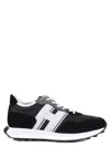 Hogan Low-top Sneakers H601 Suede In Nero/bianco