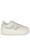 Hogan H-stripes Leather Sneakers In Neutral