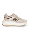 Hogan Suede And Technical Fabric 80s-inspired Sneakers In Neutral