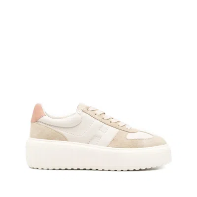 Hogan H-stripe Platform Sneakers In Neutral