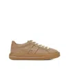 Hogan Low-top Suede Sneakers With Textured Sole In Brown
