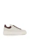Hogan H-stripes Leather Sneakers In Panna Bordeaux
