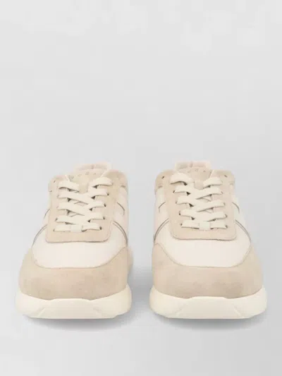 Hogan Sneakers Perforated Upper Round Toe Rubber Sole In Brown