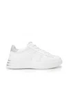 Hogan Leather Sneakers With Glittered Patch In 0351
