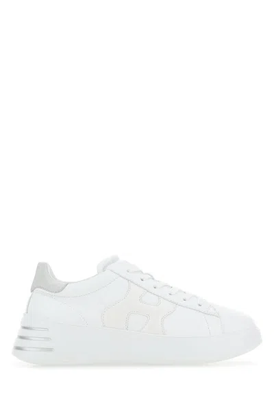 HOGAN HOGAN WHITE NAPPA LEATHER REBEL SNEAKERS