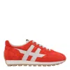 Hogan Red Suede Leather Sneakers In Red