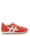 Hogan Red Suede Leather Sneakers In Red