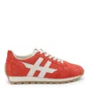 Hogan Red Suede Leather Sneakers In Red