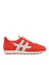 Hogan Red Suede Leather Sneakers In Rojo