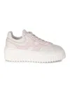Hogan Two-tone Nappa Leather H-stripes Sneakers In Neutral