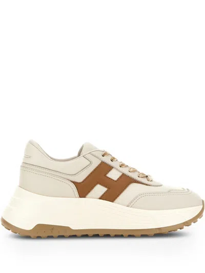 Hogan H669 Smooth Calfskin Low Sneakers In Multi