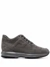 Hogan Man Sneakers Lead Size 9 Leather In Grey