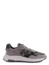 Hogan Gray Suede Sneakers With Micro-perforated Detailing In Tortora/grigio Scuro