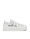 Hogan H-stripes Leather Sneakers In White