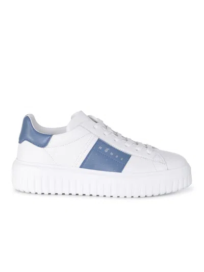 Hogan H-stripes Lace-up Sneakers In White
